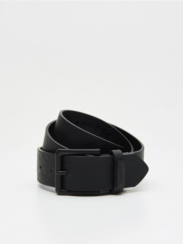 Faux textured leather belt - black - UY650-99X - CROPP