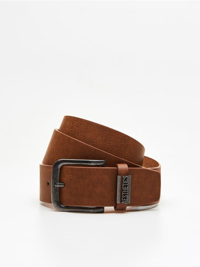 Ecological leather belt - brown - UY651-89X - CROPP
