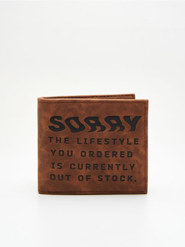 Ecological leather wallet - brown - UY659-82X - CROPP