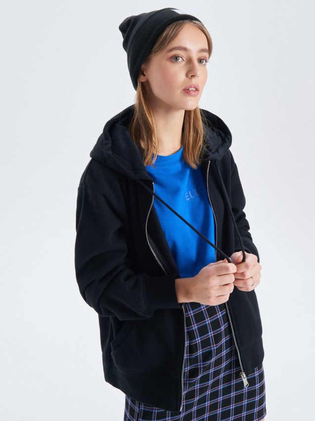 Do-up hooded jogging top - black - UY749-99X - CROPP