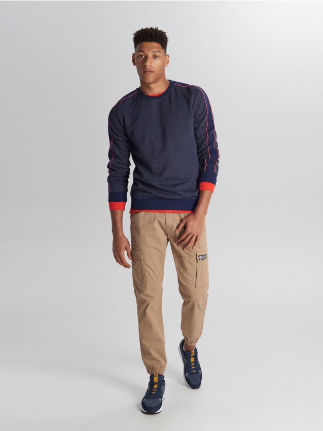 Shirt with contrast trim - navy - VA057-59M - CROPP