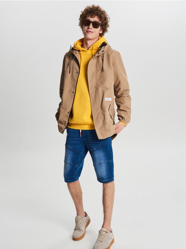 Light hooded jacket - beige - VB081-80X - CROPP