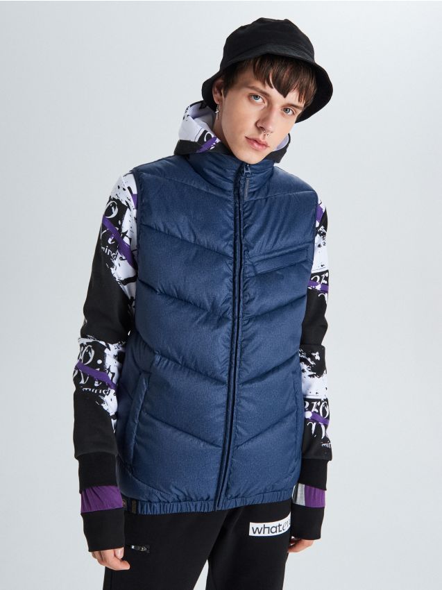 Insulated padded vest - navy - VB155-59M - CROPP