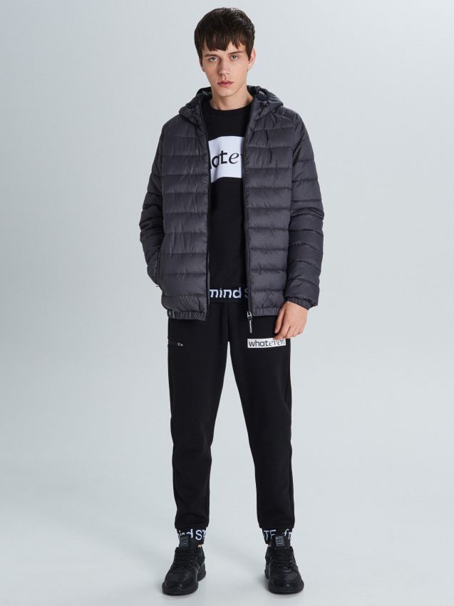 Quilted lined jacket - grey - VB157-90M - CROPP