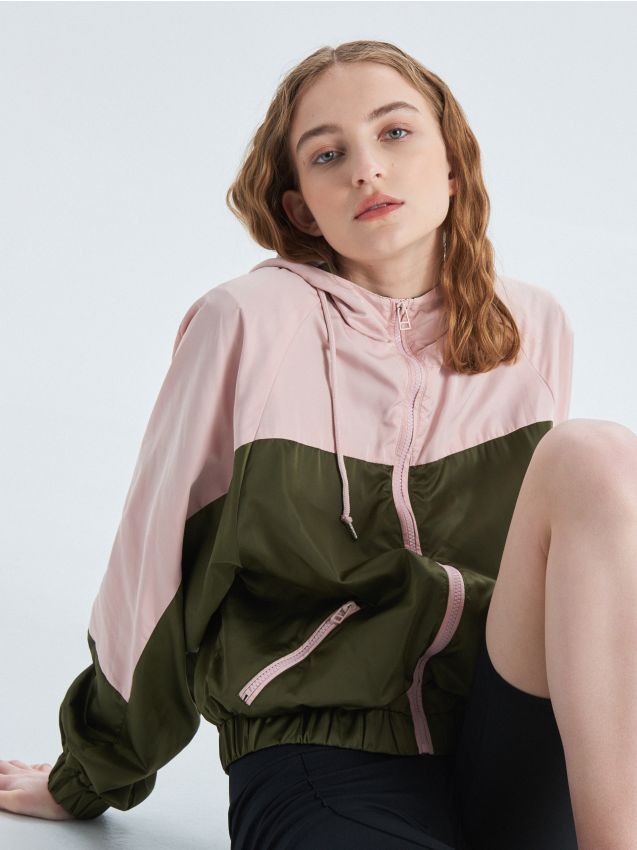 Nylon hooded jacket  - pink - VB393-03X - CROPP