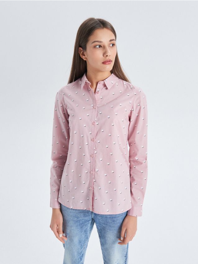 Shirt with all-over print - ivory - VB425-02X - CROPP