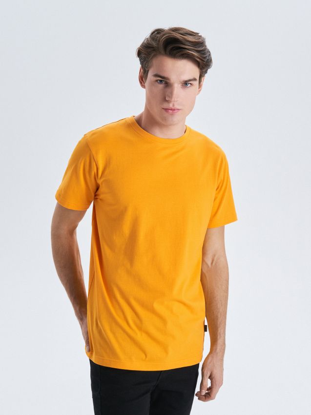 Basic plain T-shirt - yellow - VD238-11X - CROPP