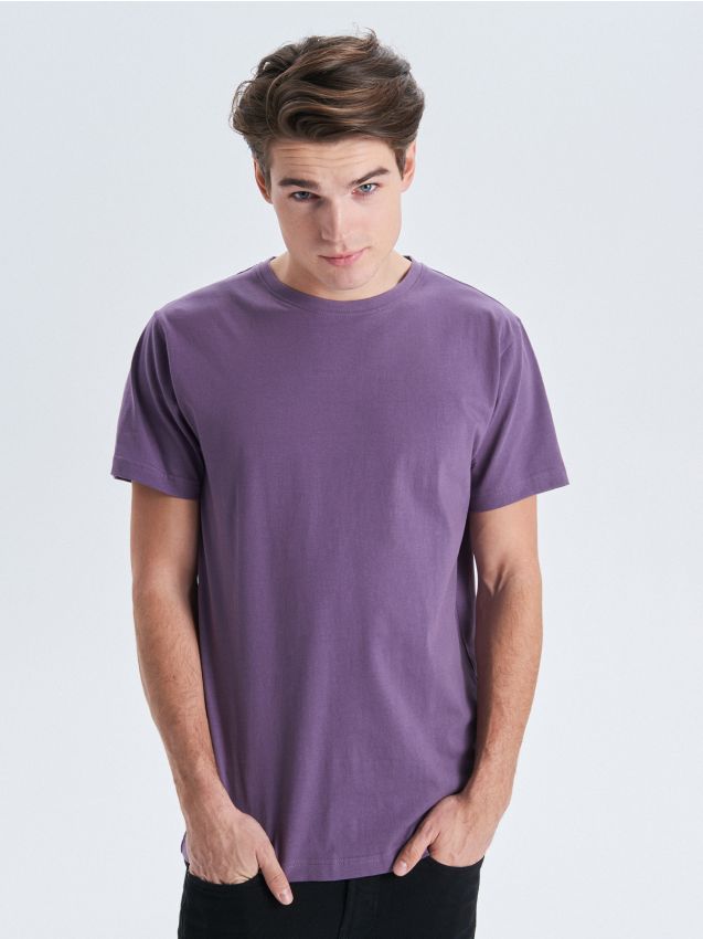 Basic plain T-shirt - purple - VD238-45X - CROPP