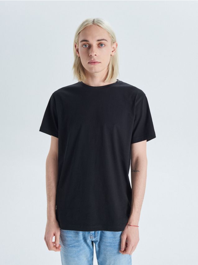 Basic plain T-shirt - black - VD238-99X - CROPP