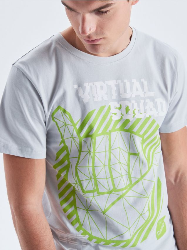 Top with print - grey - VD789-09X - CROPP