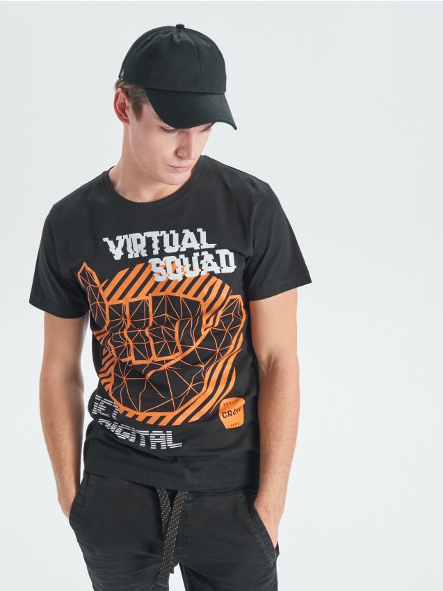 Top with print - black - VD789-99X - CROPP