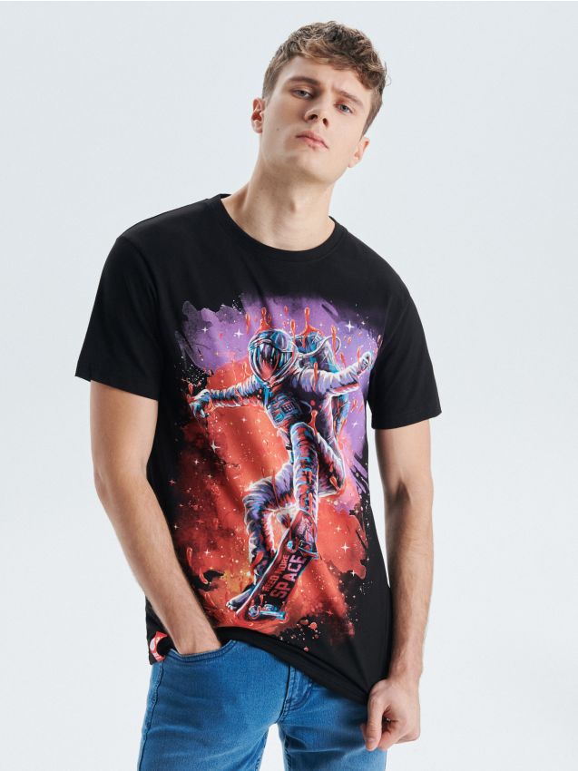 Space collection T-shirt - black - VE347-99X - CROPP
