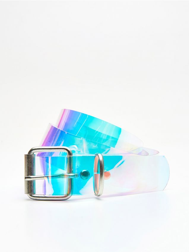 Transparent holo belt  - turquoise - VJ174-06X - CROPP