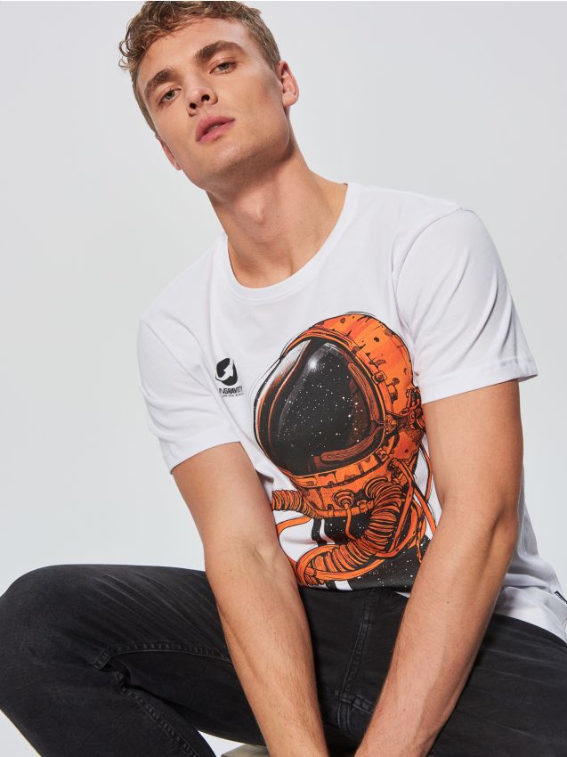 Top with print - white - VL269-00X - CROPP