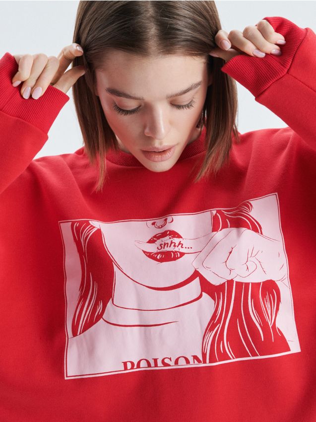 Valentines collection sweatshirt  - red - VL288-33X - CROPP