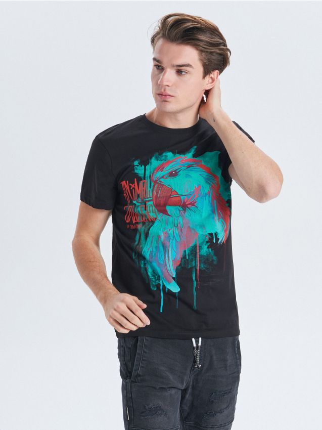 Top with print - black - VO263-99X - CROPP