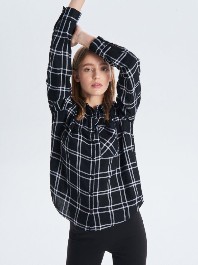 Check shirt - black - VO466-99X - CROPP