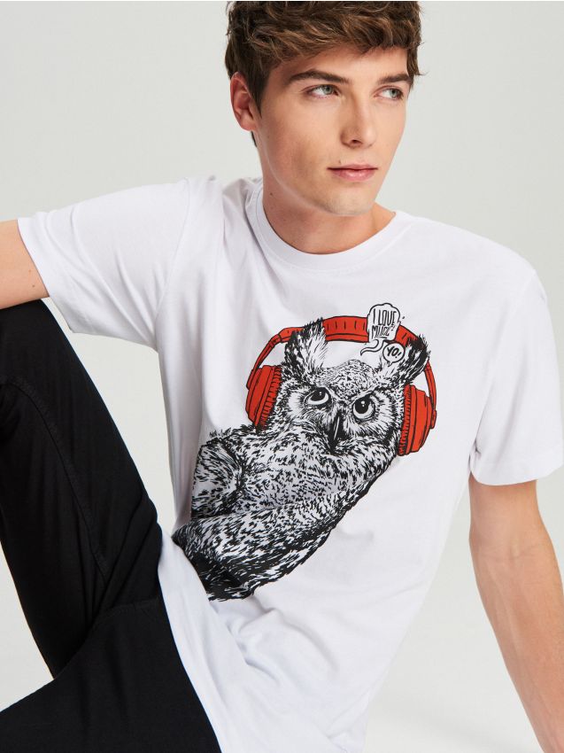 Men's T-shirt - white - VR101-00X - CROPP