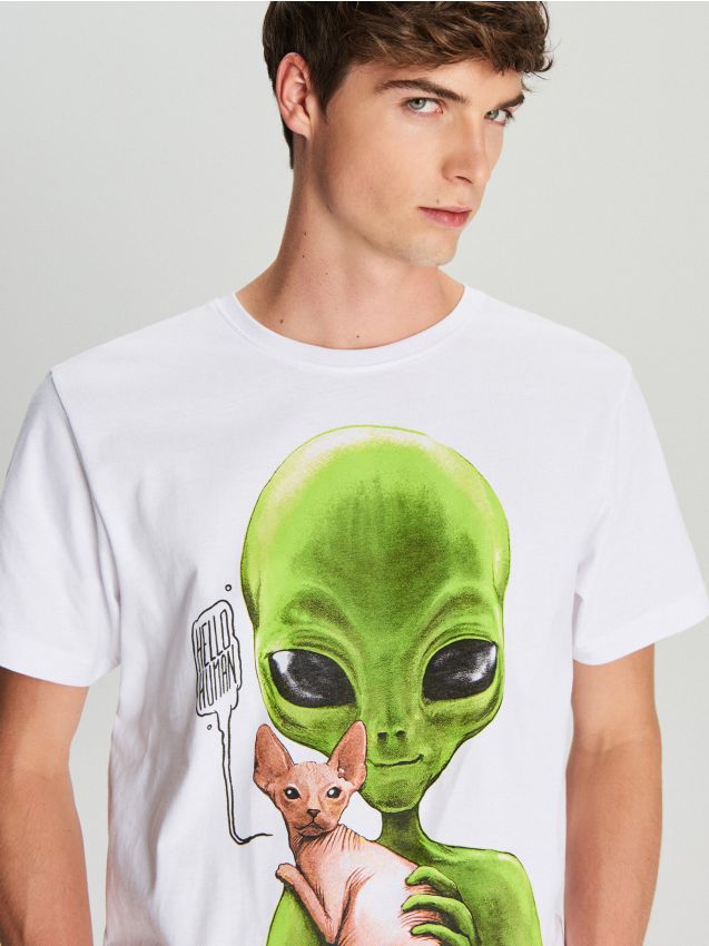 Men's T-shirt - white - VR102-00X - CROPP