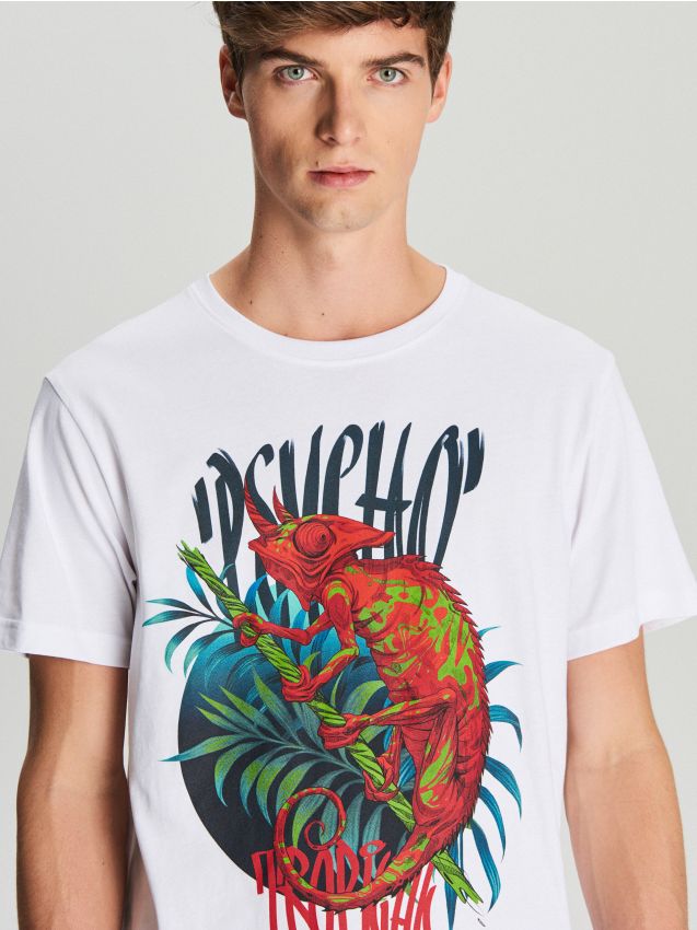 Men's T-shirt - white - VR103-00X - CROPP