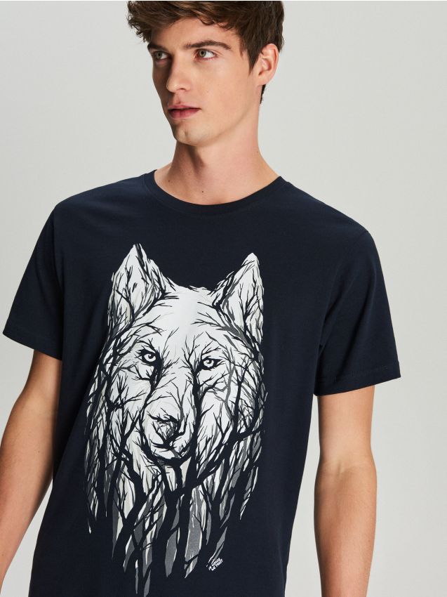 Men's T-shirt - navy - VR105-59X - CROPP