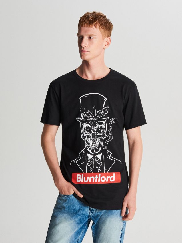 Men's T-shirt - black - VR107-99X - CROPP