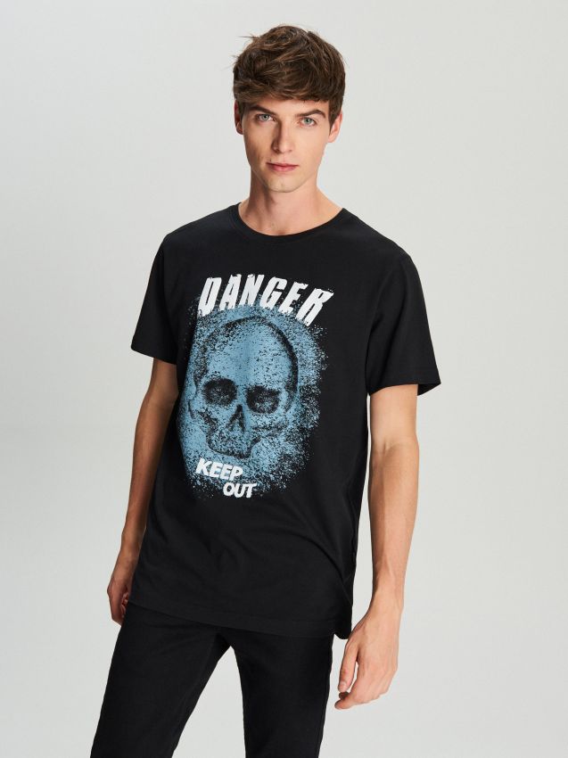 Men's T-shirt - black - VR108-99X - CROPP