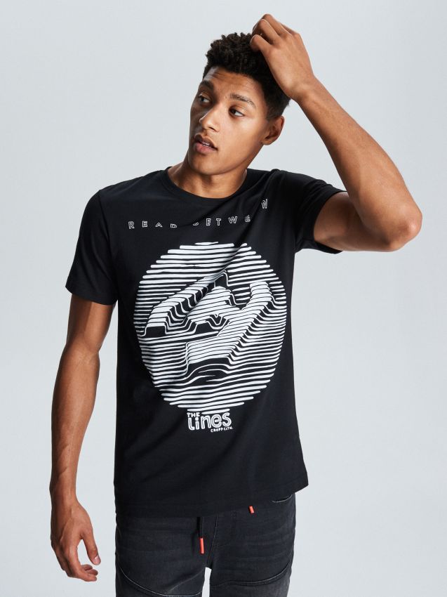 Cropp logo T-shirt - black - VR109-99X - CROPP