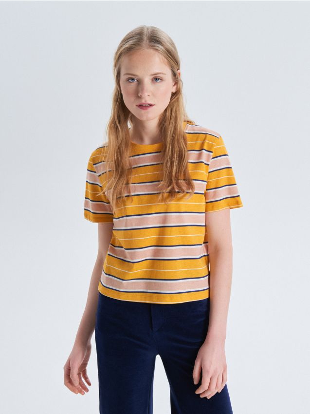 Stripe T-shirt - white - VT006-00X - CROPP