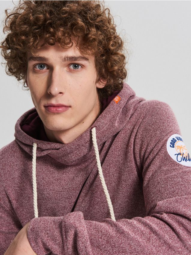 Melange hoodie - purple - VU242-34M - CROPP