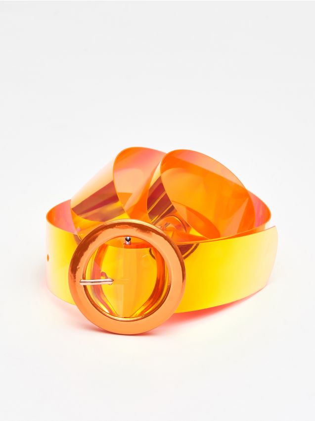 Transparent belt with holo effect  - orange - VW404-23X - CROPP