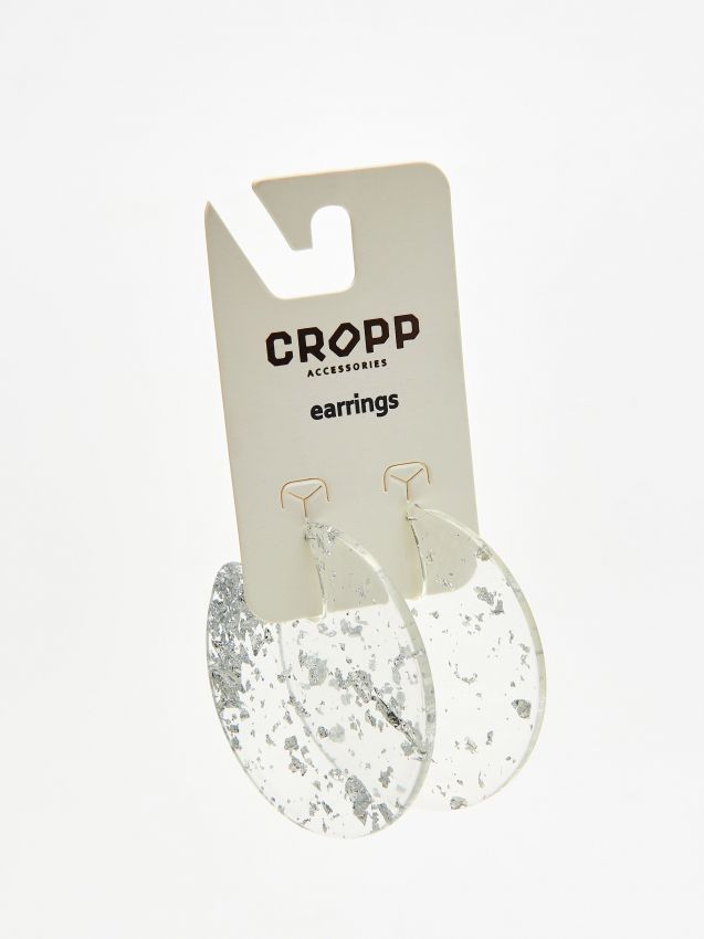 Glitter earrings  - silver - VW576-SLV - CROPP