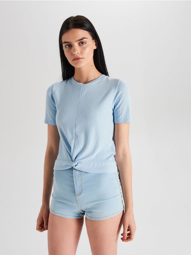 Tied top - blue - VZ851-05X - CROPP