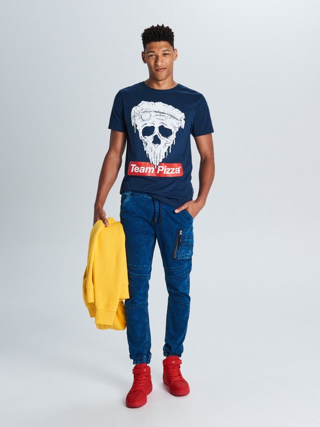 Men's T-shirt - navy - WA895-59X - CROPP