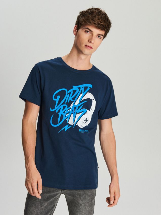 Men's T-shirt - navy - WA896-59X - CROPP