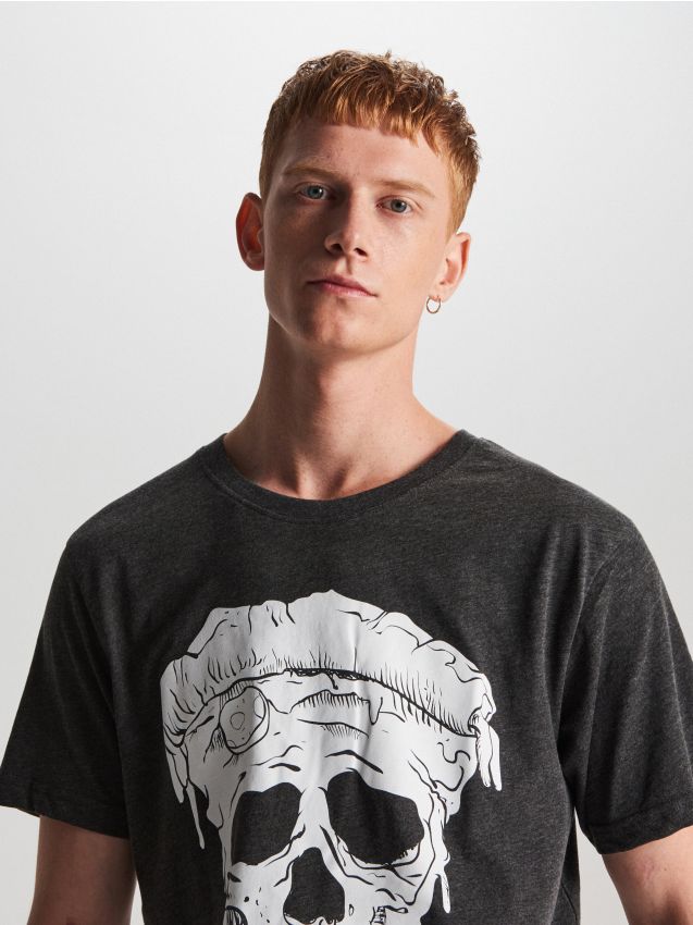 Men's T-shirt - grey - WA898-90M - CROPP