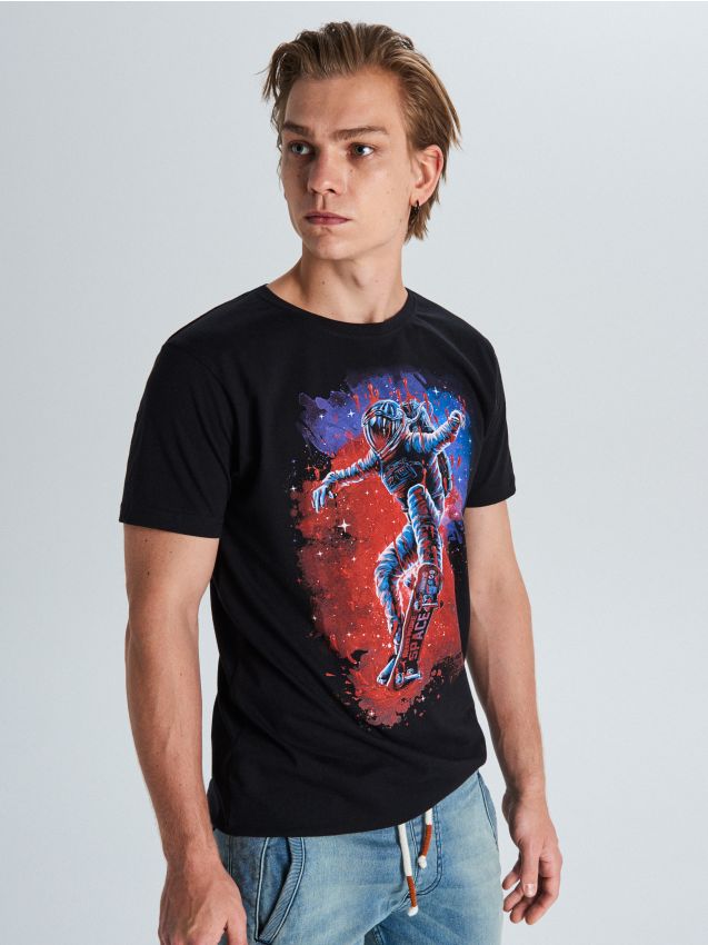 Men's T-shirt - black - WA900-99X - CROPP