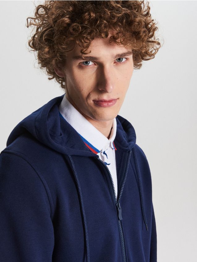 Basic zip up hoodie - navy - WB313-59X - CROPP