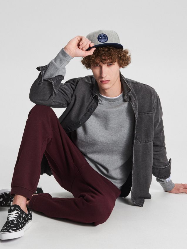 Basic tracksuit bottoms - brown - WB520-83M - CROPP