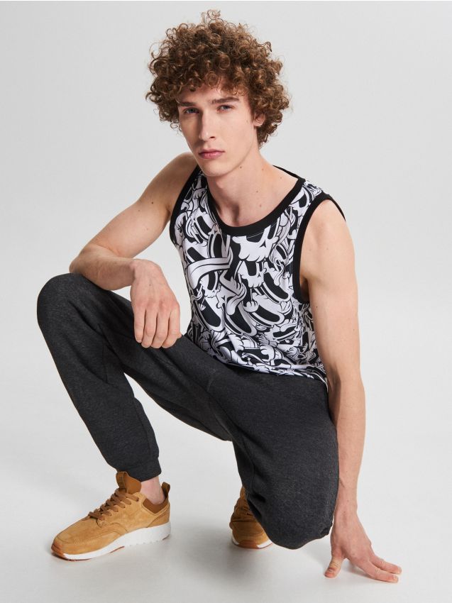 Basic tracksuit bottoms - black - WB520-99M - CROPP