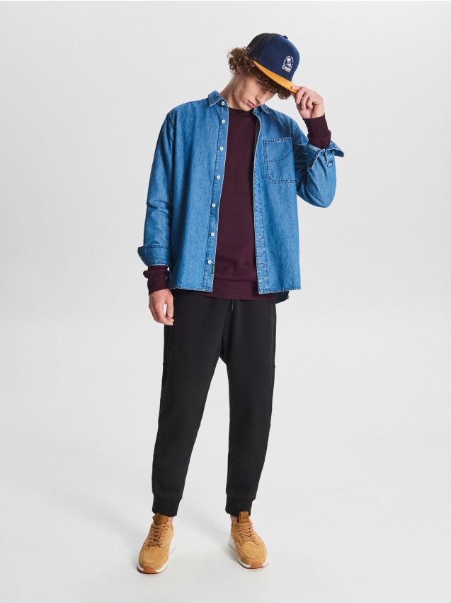 Basic tracksuit bottoms - black - WB521-99X - CROPP