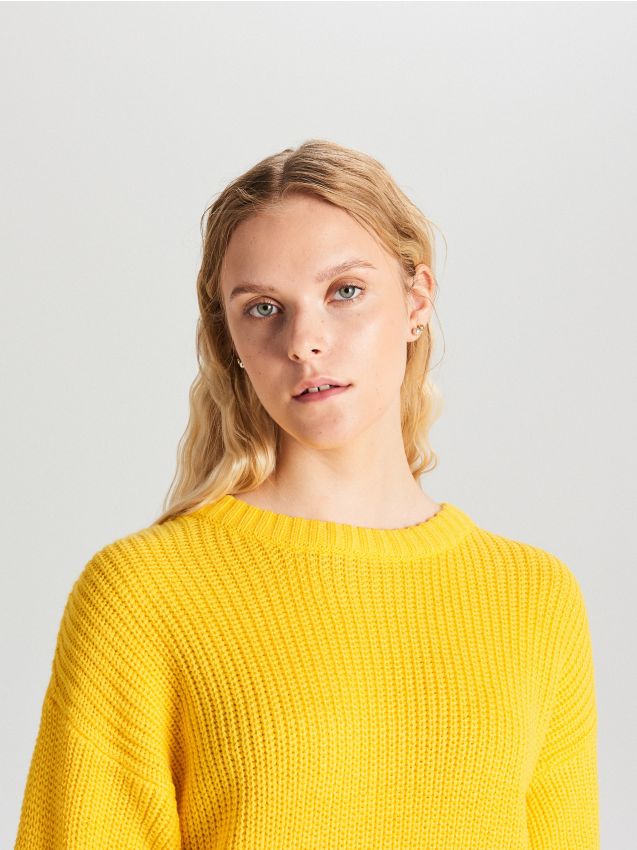 Pulover oversize - galben - WB907-18X - CROPP