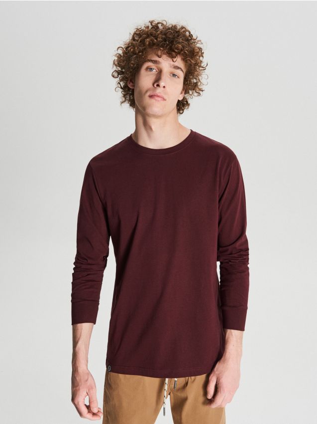 Basic long sleeve T-shirt - brown - WC053-83M - CROPP