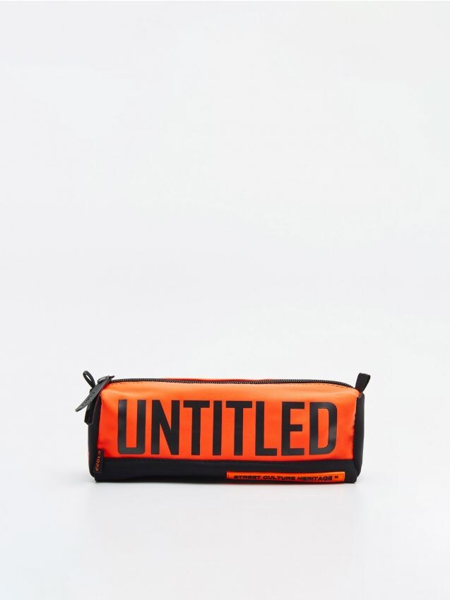 Pencil case with slogans - orange - WC860-22X - CROPP