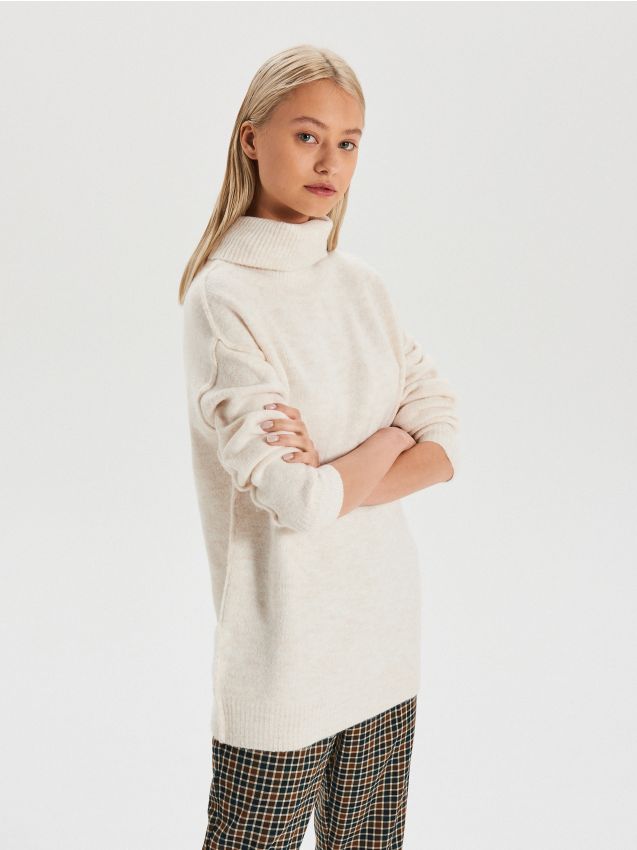 Warm longline turtleneck - ivory - WC877-02M - CROPP