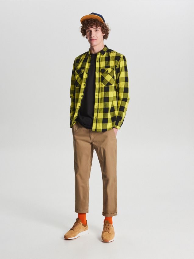 Slim basic trousers - beige - WD108-80X - CROPP