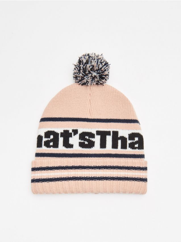 Căciulă cu pompom - portocaliu - WD962-28X - CROPP