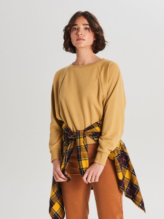 Bluză cu mâneci raglan - galben - WE228-18X - CROPP