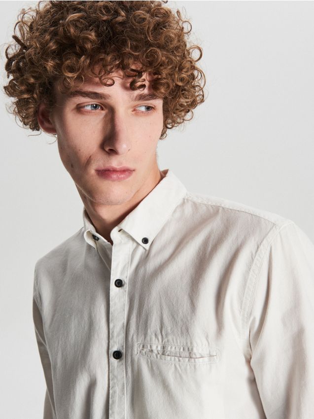 Plain basic shirt - white - WE363-00X - CROPP