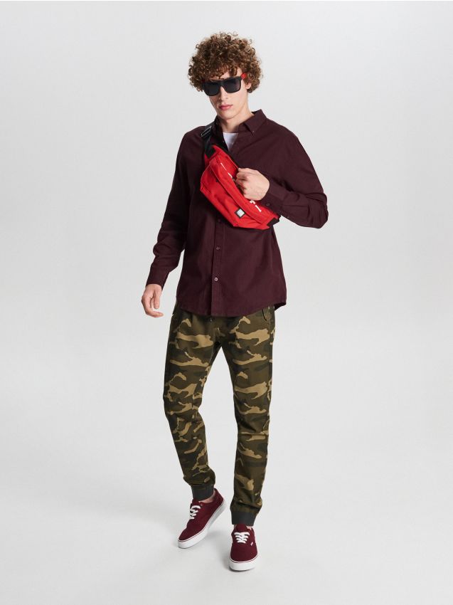 Plain basic shirt - brown - WE363-83M - CROPP